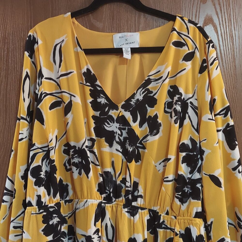 Lane Bryant Yellow Floral Midi Dress - Picture 5 of 6